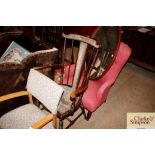 An Edwardian spindle back elbow chair