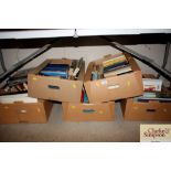 Five boxes of various books