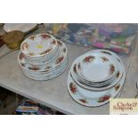 A quantity of Royal Norfolk Rose patterned dinnerw