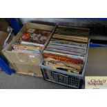 A large box of LP's and 78 rpm and a box of needlecraft and other magazines