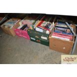 Five boxes of various books