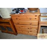 A pine chest fitted five drawers