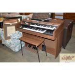 A wooden effect side table and a Jack White organ