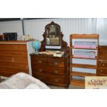 A Victorian dressing chest, fitted two short over