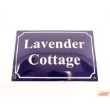 A replica enamel advertising sign for "Lavender Co