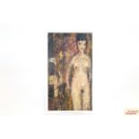 Robert Saddler, figurative nude, acrylic on board,