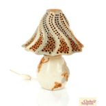 A Bernard Rooke mushroom lamp and shade