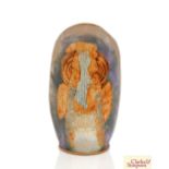 Bernard Rooke, a pottery vase of elliptical form,
