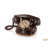 A retro Bakelite dial telephone