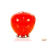 A large Swedish glass apple lamp, made by Bankeryd