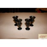 Four Chinese jade miniature drinking vessels