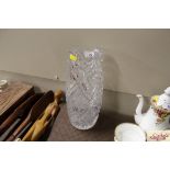 A cut glass flower vase