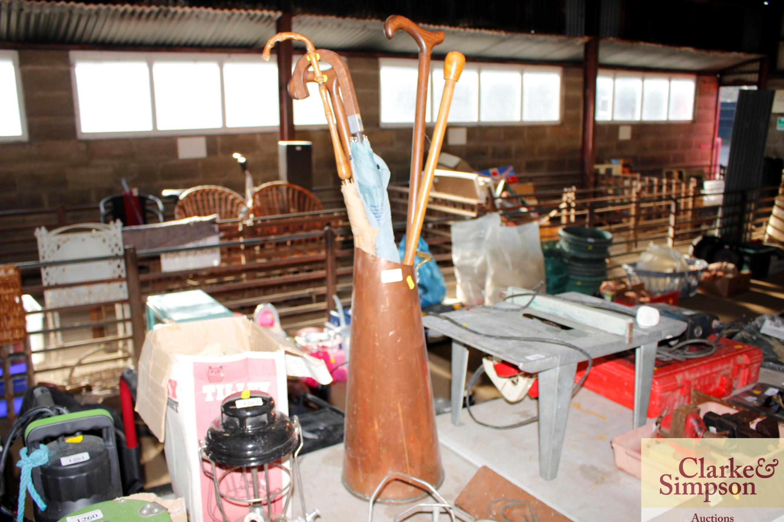 A copper and brass handled coal hod and a quantity