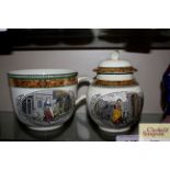 An Adams ware breakfast cup decorated London scene