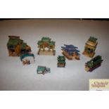 A collecting of Chinese pottery buildings includin