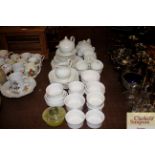 A quantity of various white glazed teaware, rameki