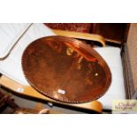 A large copper tray