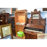 A pine open fronted bookcase