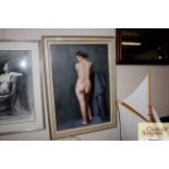 A. M. Wilkins, signed oil on canvas female nude study
