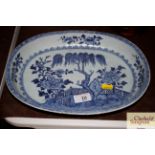 An 18th Century Chinese blue and white serving dish