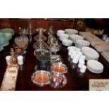 A collection of various electroplated ware to incl