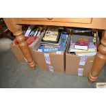 Three boxes of various books