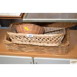 A small quantity of wicker baskets