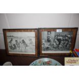 A pair of Louis Wain cat prints