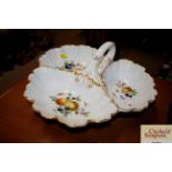 A 19th Century Meissen three division dish