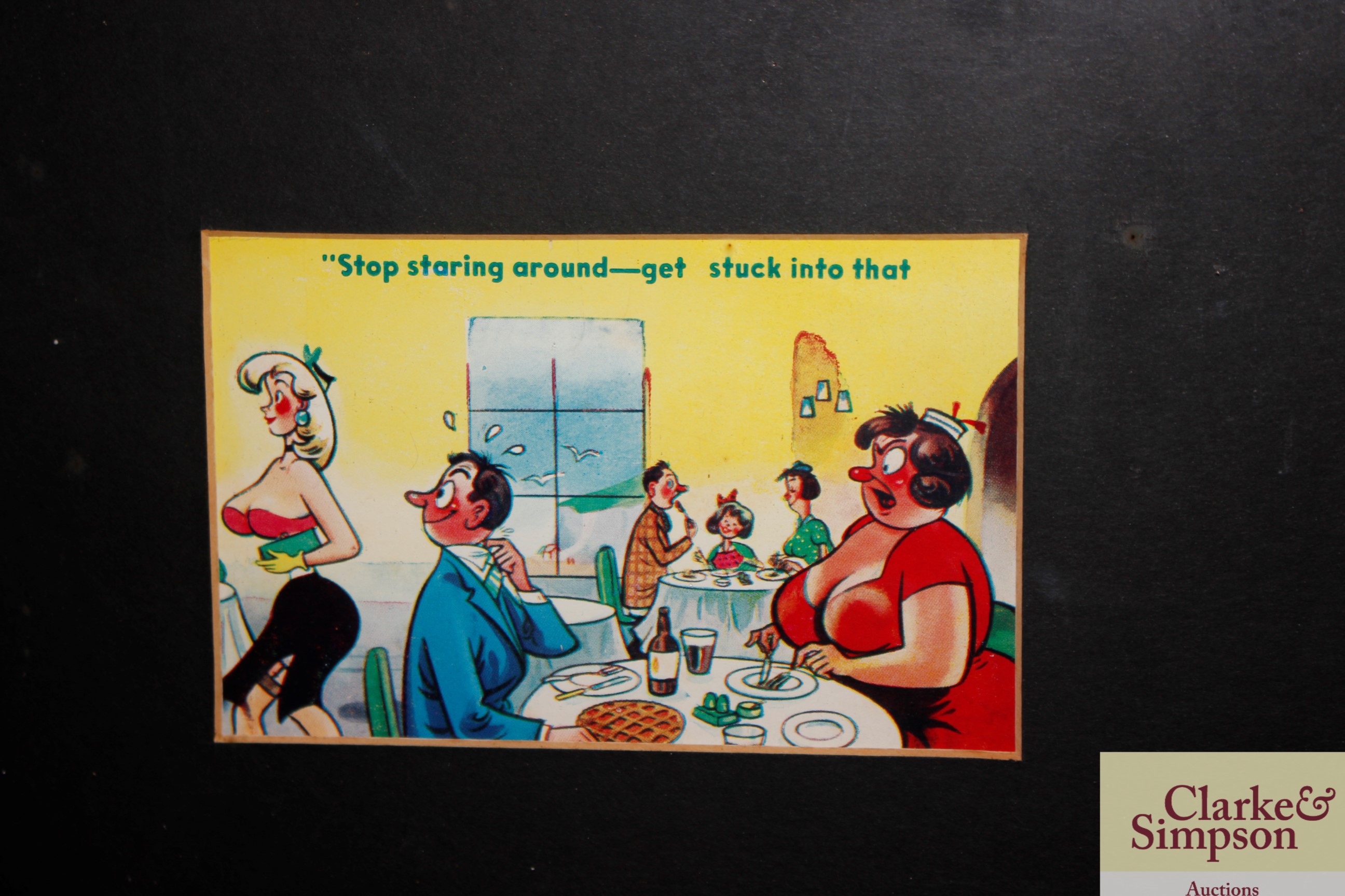 A collection of humorous framed post-cards with matching proofs - Bild 4 aus 6