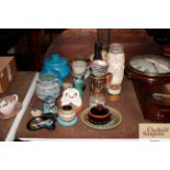 A collection of various Studio pottery items etc.