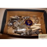A collection of various plated and other cutlery t