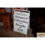 A folding 'A' board sign - "Antiques & Collectable