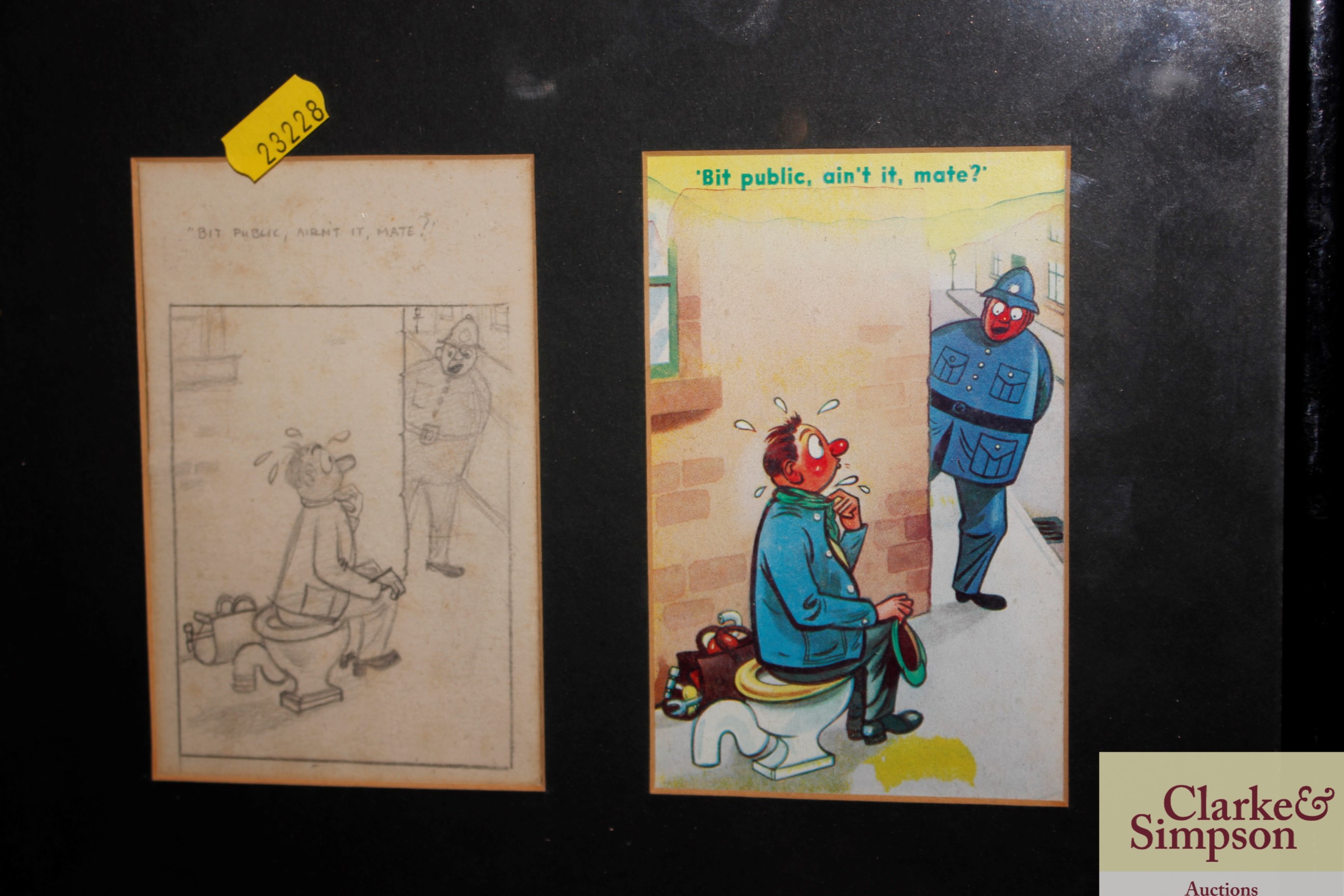 A collection of humorous framed post-cards with matching proofs - Bild 6 aus 6