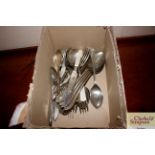 A quantity of plated cutlery including mother of p