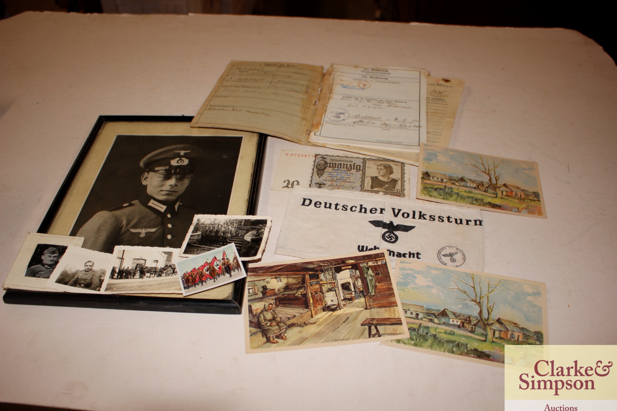 A WW2 German military photograph and various ephem