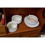 Three chamber pots and a Grimwades Ltd. bed and Do