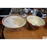 Two Earthenware mixing bowls