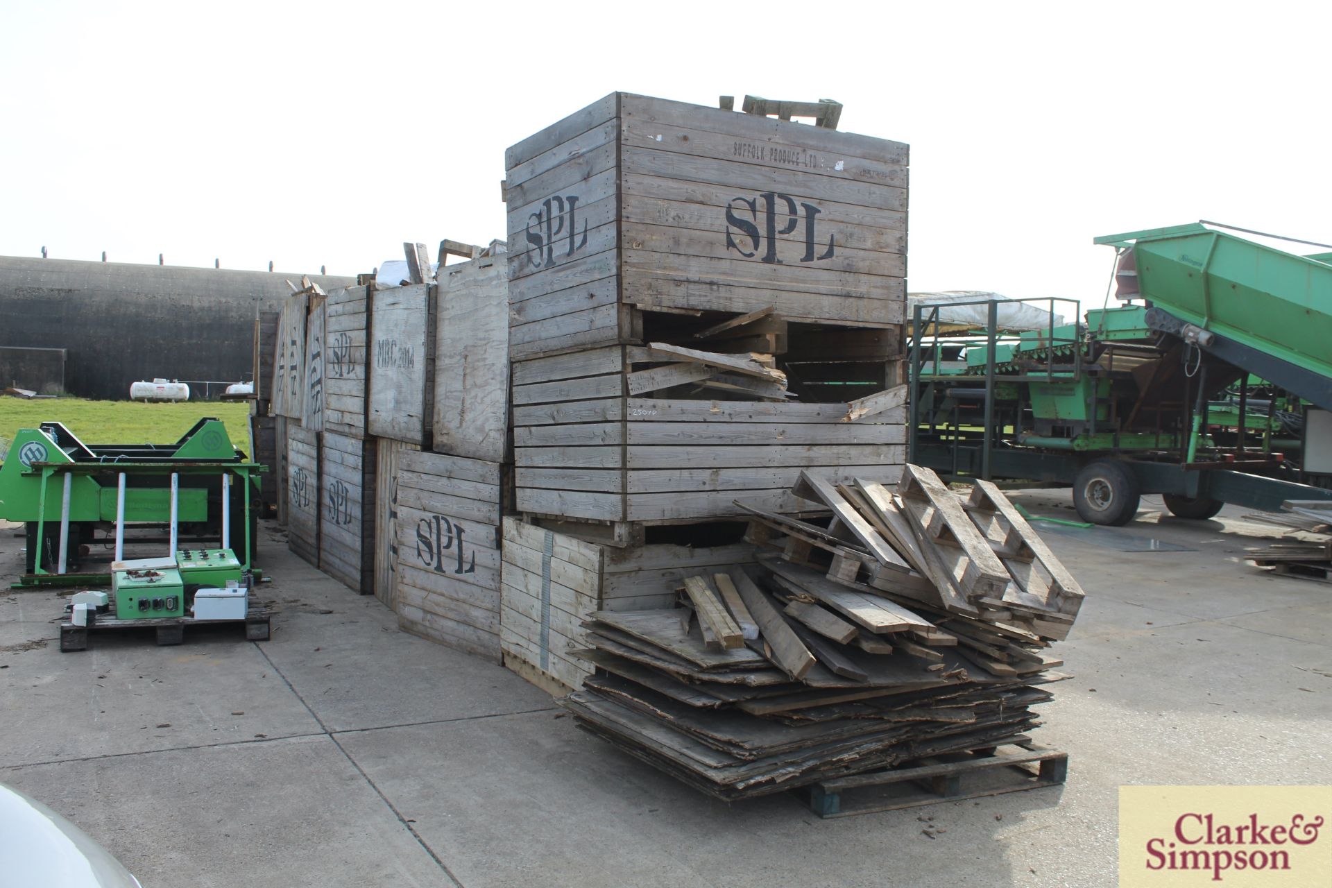 Quantity of potato crates for spares or repair. V