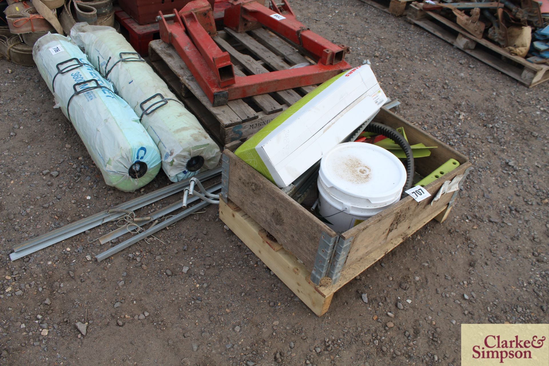 Various Claas Tucano spares. To include unused knife sections, fingers, lifters etc. V