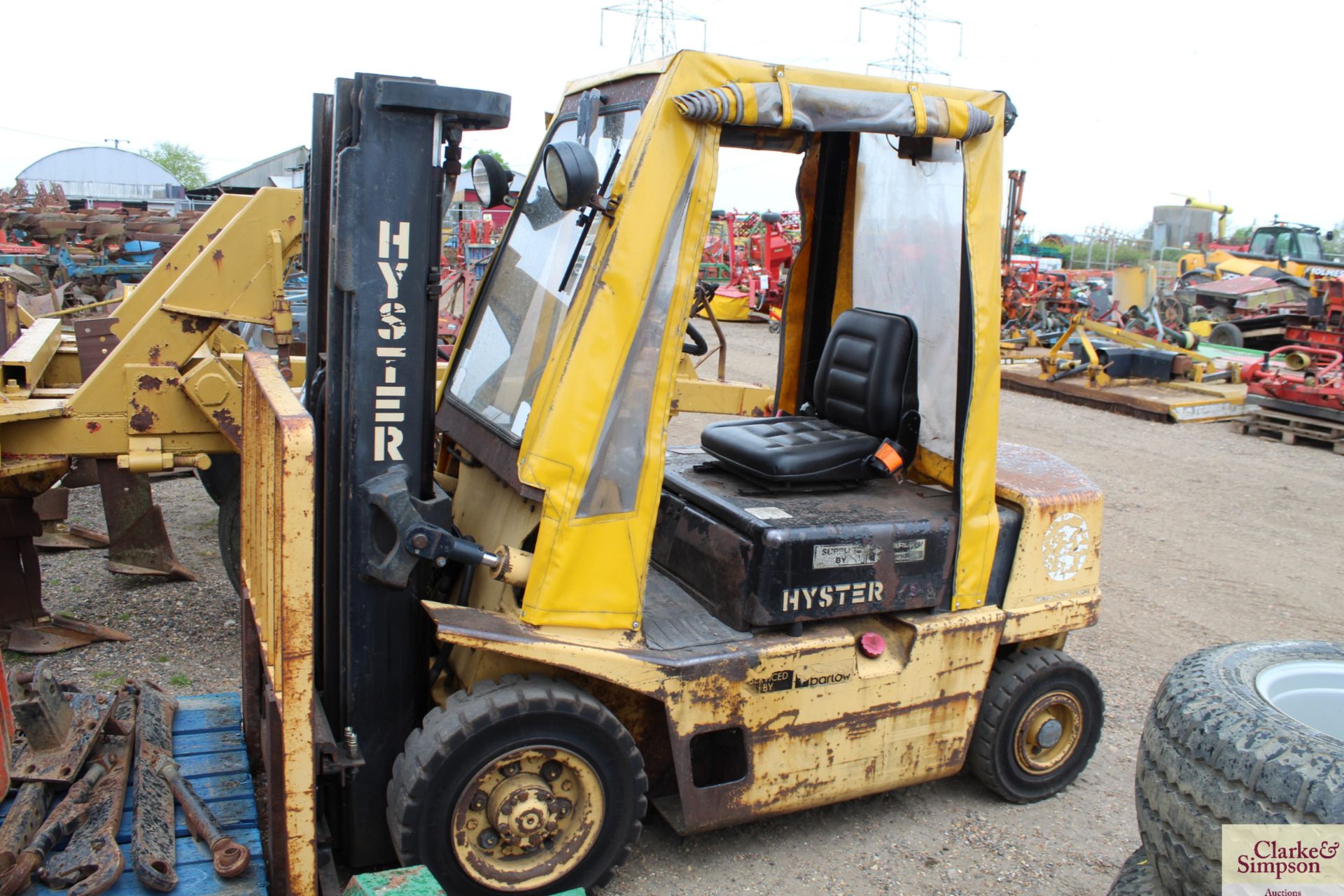 Hyster Challenger H2.00XL 2T diesel forklift. 1990. 8,127 hours. Serial number B177B02391L. With new - Image 6 of 21