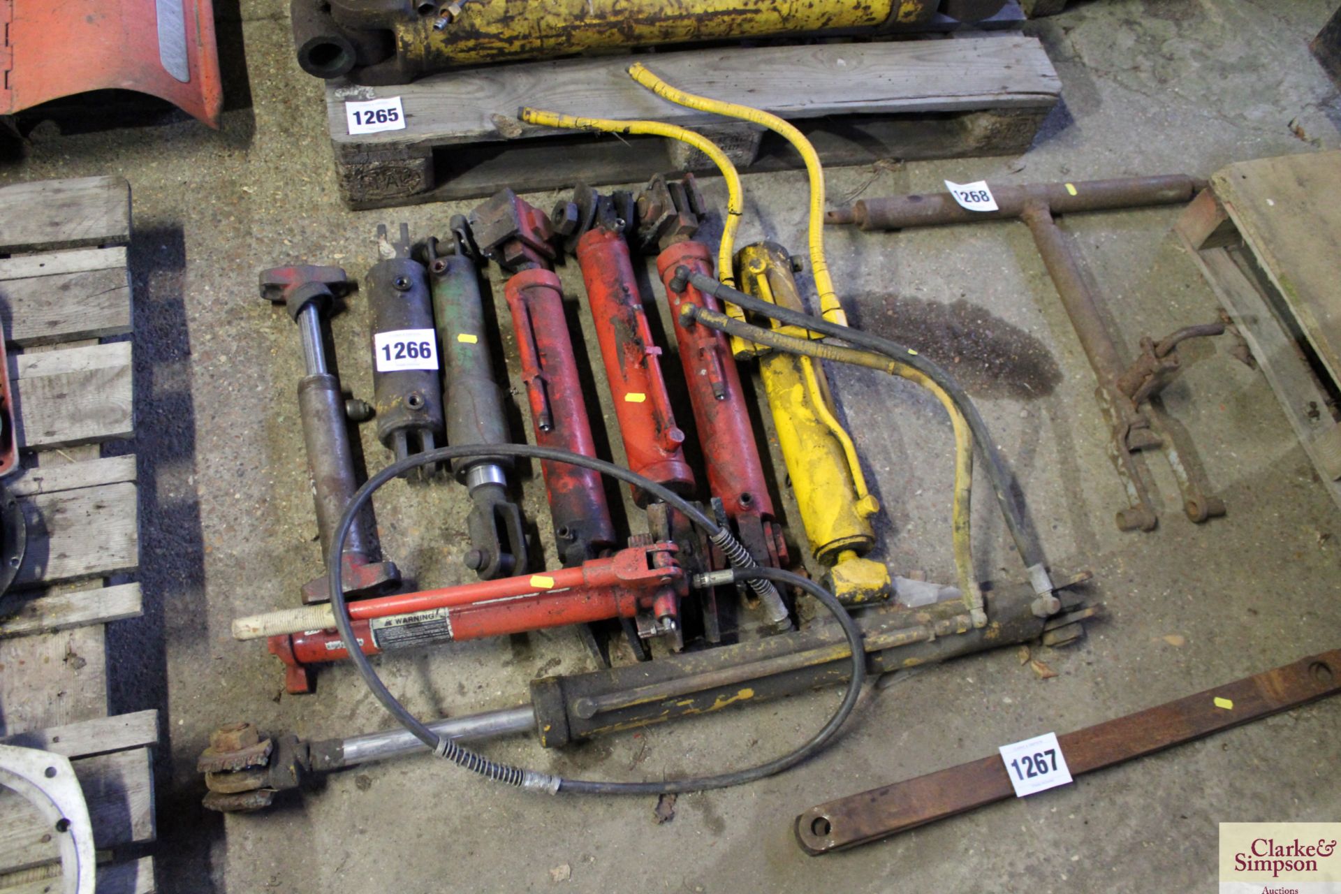 Various hydraulic rams.