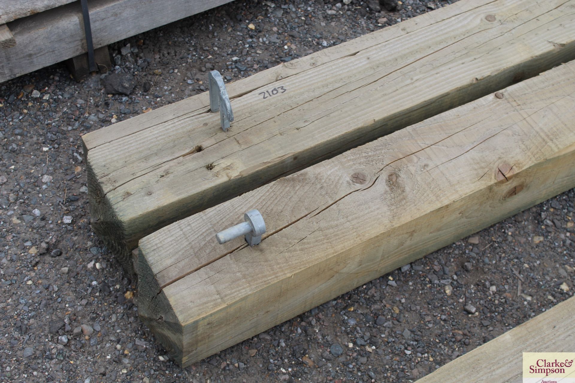 2x used gate posts. - Image 2 of 4