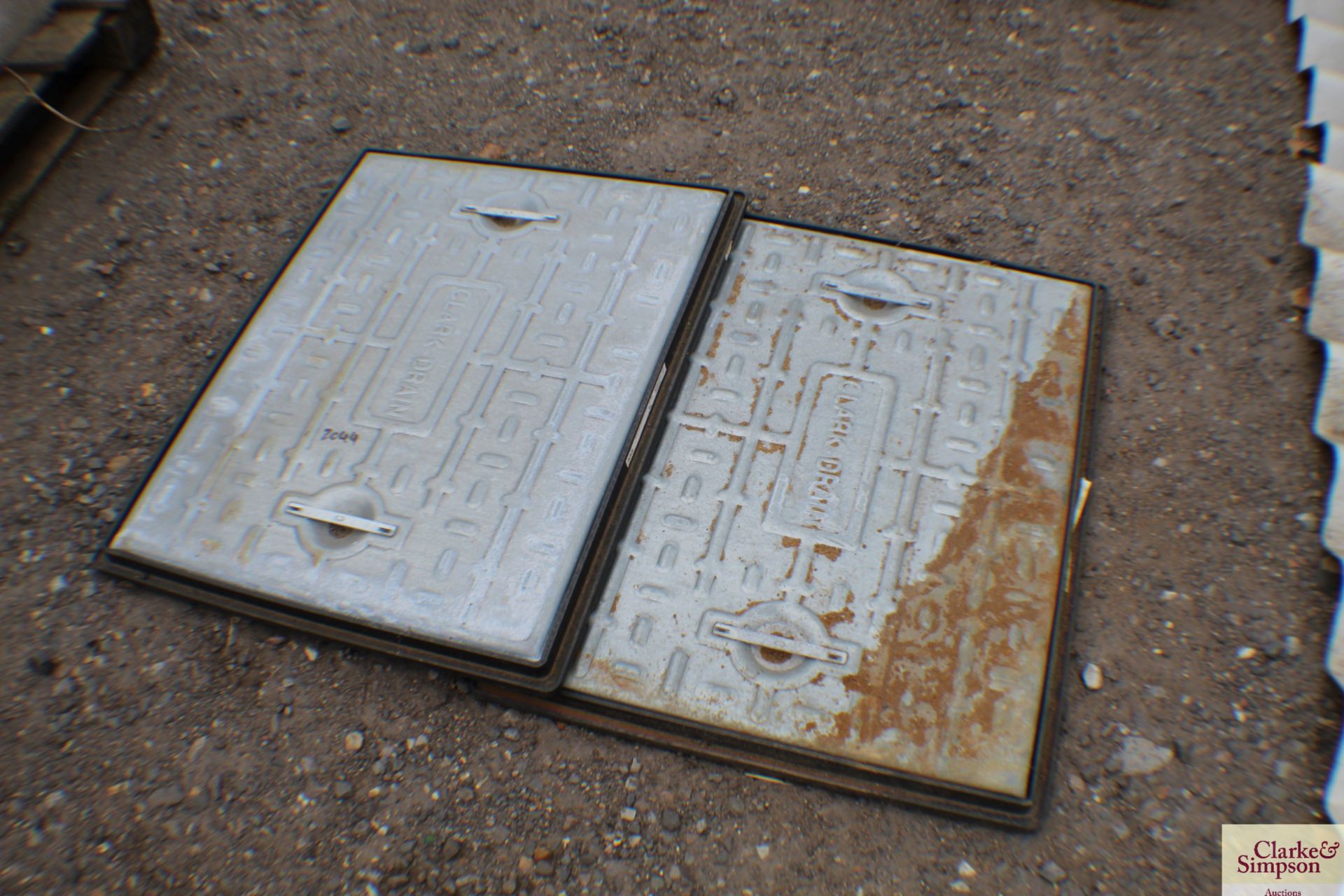 Various man hole covers.