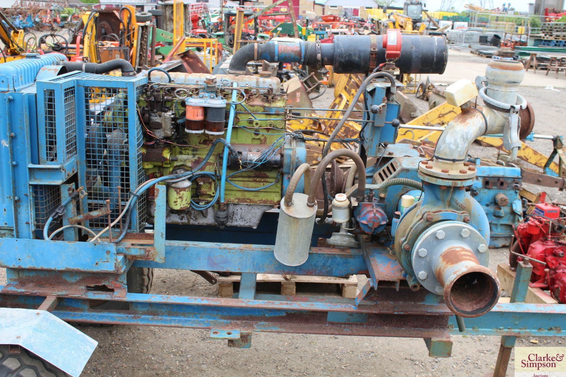 Slurry pump engine on wheeled skid unit. V - Image 3 of 10