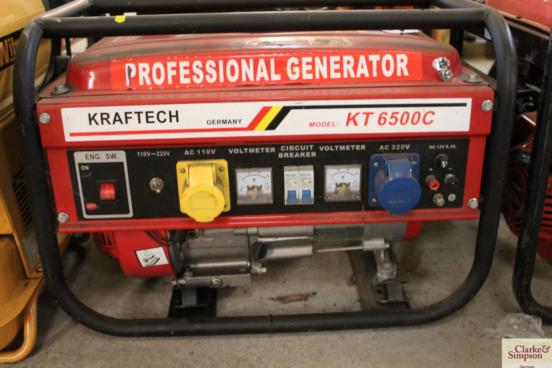 Kraftech KT6500C 6KVA generator. - Image 3 of 5