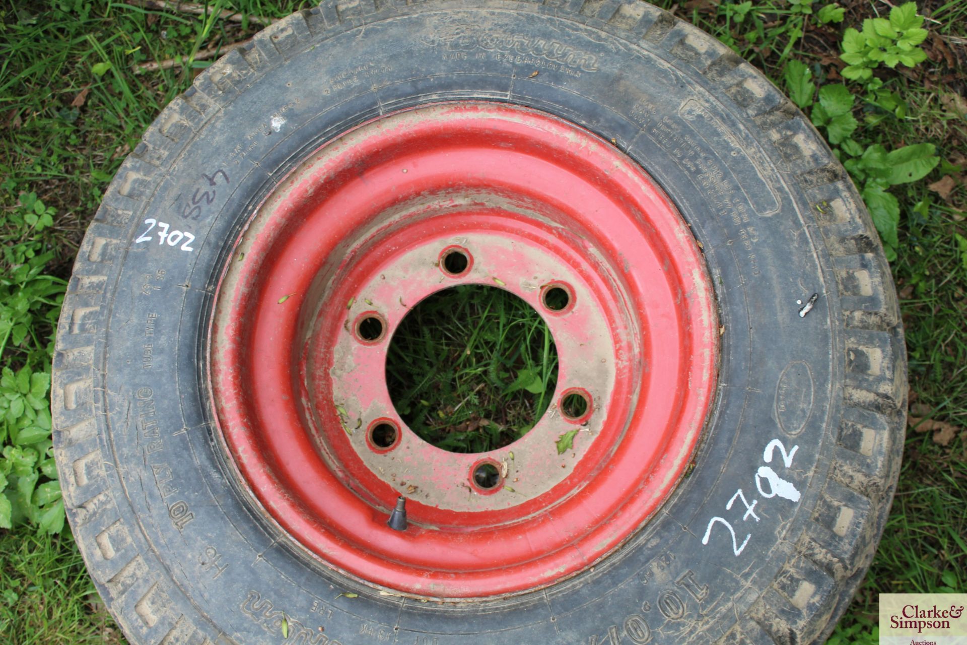 10.0/75-15.3 trailer wheel and tyre. V - Image 2 of 2