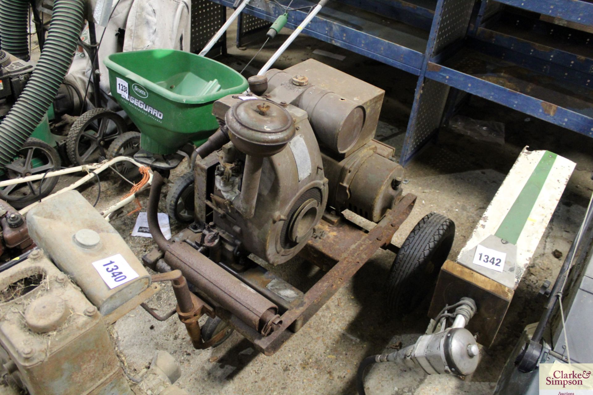 British military generator on trolley.