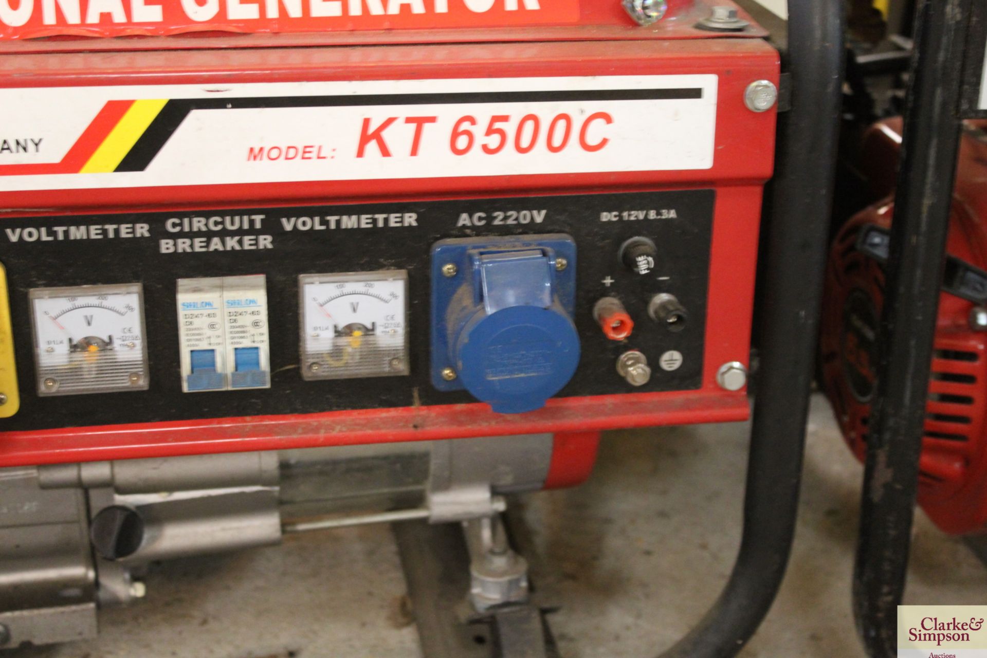 Kraftech KT6500C 6KVA generator. - Image 5 of 5