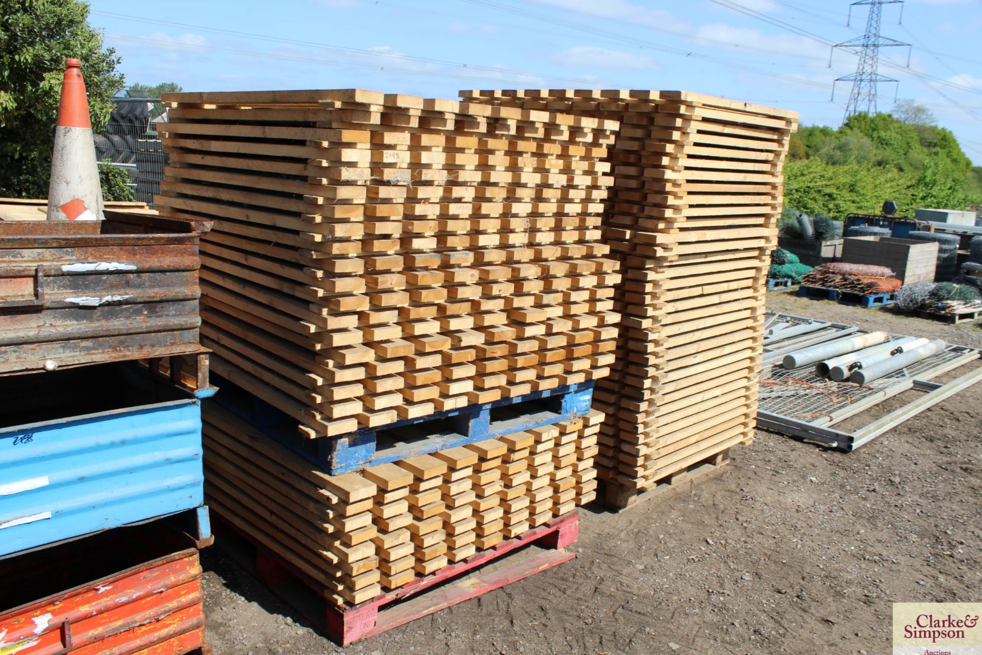 c.60x 1.3m x 1.1m wooden pallet racking shelves. V - Image 2 of 2